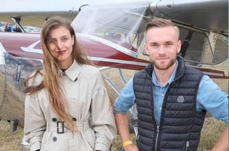 Aus Trier angereist. Christian Werner mit seiner Cessna 120 in guter Begleitung.