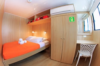 Main deck cabin on board the Aqua - Galapagos Shark Diving