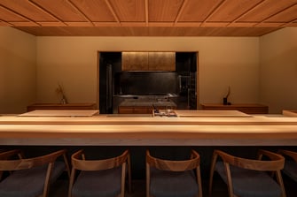 桧一枚板カウンター