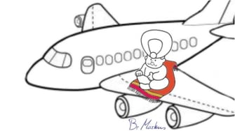 Faquir viajando sobre alfombra