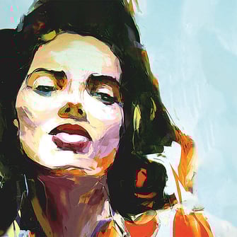 Digitale Illustration eines Frauen Portraits in Farbe