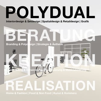 Polydual steht für Kreation und Beratung, dein Ideenlieferant und Stilberater Philipp Brunschwiler aus Luzern, Fotocollage mit Text.