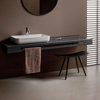 Waschtisch Design aus Schwarzstahl von Polydual