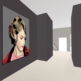 digitale Kunstgalerie zeigt ein Portrait einer Frau Bild gestaltet von Philipp Brunschwiler