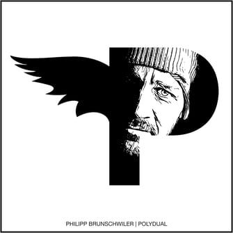 Kunstvoll gestaltetes Portrait / Vektorgrafik kombiniert den Buchstaben P mit dem Konterfei von Philipp