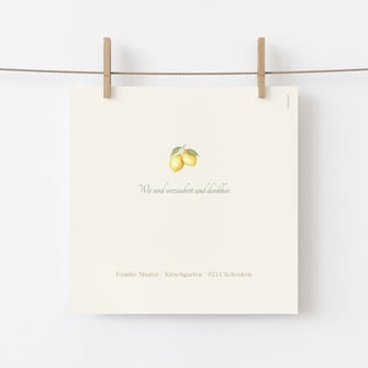 Geburtskarte Zitrone
