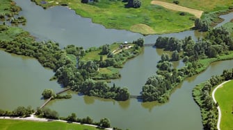 Luftbild von der Vogelinsel