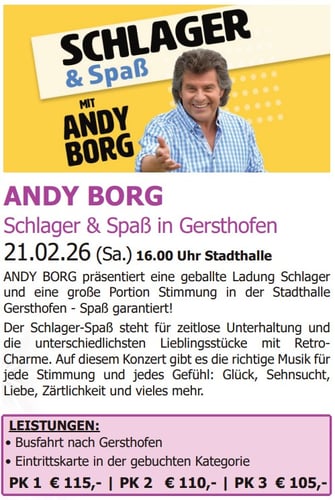 Konzert von Andy Borg in Gersthofen