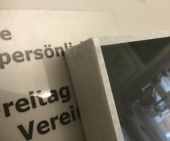 Päckli; Bild staubdicht abgeklebt