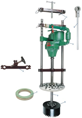 Druckluftmotore, Antriebe, Anbohrmotore, Anbohrmaschinen, Bohrmaschinen, Anbohrgeräte, Anbohrständer, Perfekt 3, Gasleitungen anbohren, Wasserleitungen anbohren, Fräser, Zentrierbohrer, Lochfräser, Sägekranzfräser