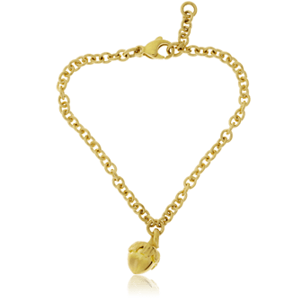 Baby Armband in Gelbgold mit Haselnuss Motiv zum Thema "Aschenputtel", angefertigt von der Goldschmiede OBSESSION Zürich und Wetzikon