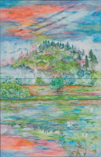 「雨上がり・田植えの頃」　1820×1170　長江　倫常子　