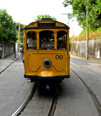 die historische Tram - Bondinos - hinauf nach Santa Teresa