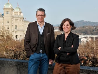 Portrait de groupe avec Martin Bangerter, Edith Graf-Litscher et Franziska Roth