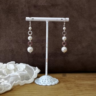 Boucles d'oreille blanche mariage