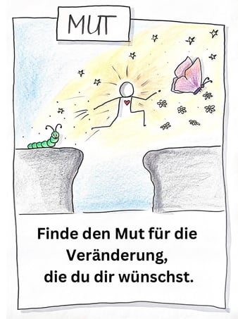 Finde den Mut für die Veränderung, die du dir wünschst.