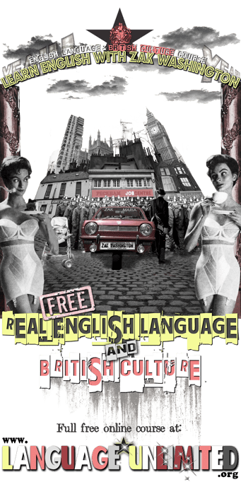 Learn English with Zak Washington by Language logo and graphic Unlimited - logo