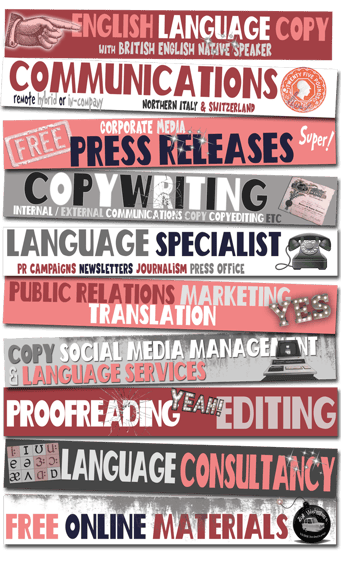 Language Unlimited company logo with list of services offered