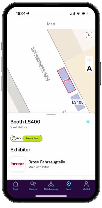 IAA MOBILITY 2023: Die ganze IAA MOBILITY in einer App — Kartenfunktion