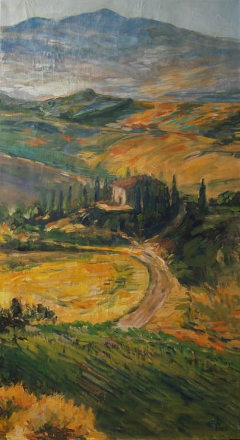 Tuscan Landscape  Öl/Lwd.50x90cm