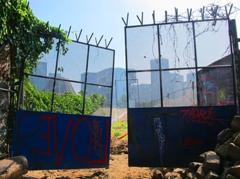 der abgesperrte Zugang zum Viadukt