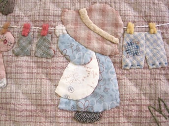 スーちゃんの気まぐれミニタペストリーキット「おせんたく」の画像です