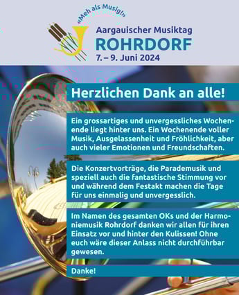 Aargauischer Musiktag Rohrdorf 2024, Danke!