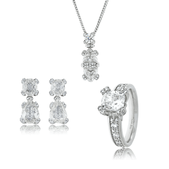 Diamanten Esemble in Weissgold angefertigt auf Kundenwunsch von Goldschmiede OBSESSION Zürich und Wetzikon