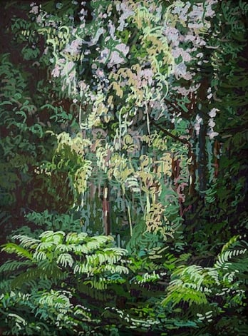 Asta Rode, Kew Garden, Acrylstift auf Leinwand, 30x40 cm, 2024