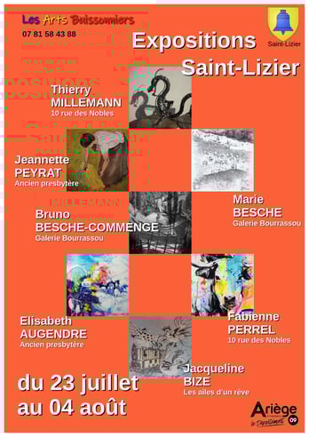 Elisabeth Augendre artiste peintre en Ariège affiche exposition les Arts Buissionniers juillet 2025