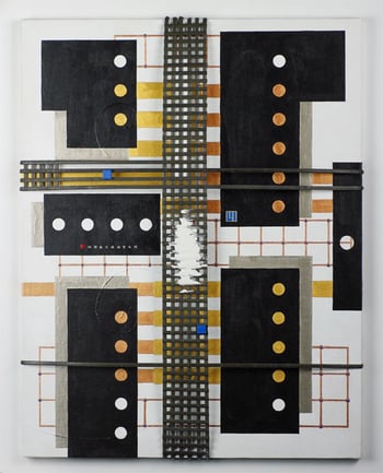 JAPANESE SECRET - BLACK MODERN 1   410mm×530mm  P10  Acrylic, bamboo, wood, plaster   2014