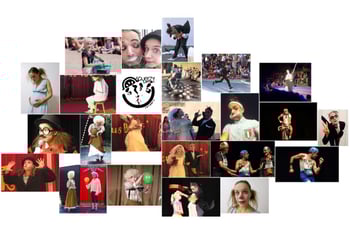 A colourful show of two clowns