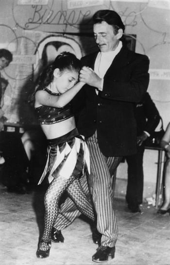 Antonio Todaro dancing with his daughter Inés