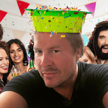 Lars-Christian Karde bei einer Geburtstagsparty. 