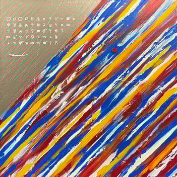 ENERGY RIVER 2   455mm*455mm   S8   2025 acrylic on canvas, wood