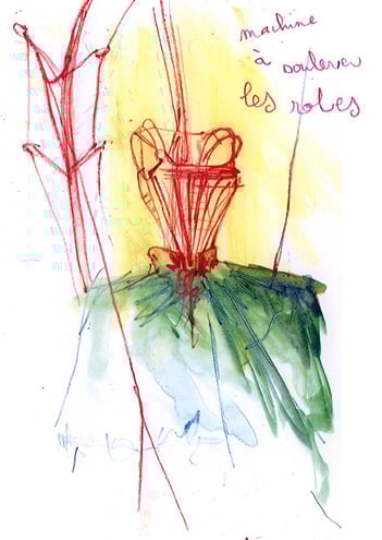 croquis de l'expo "le grand répertoire" aquarelle marseille