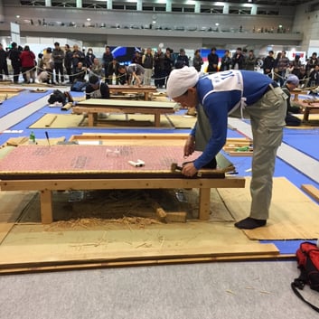 グランプリ畳製作の様子