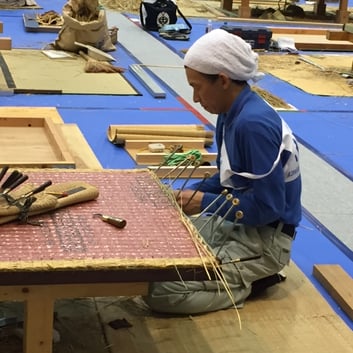 グランプリ畳製作の様子