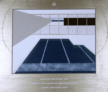 POOL LANDSCAPE 2   530mm*455mm   F10   2021 acrylic on canvas, wood