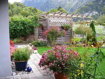 Gartensitzplatz hinter dem Haus