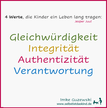 4 Werte, die Kinder ein Leben lang tragen von Jesper Juul: Gleichwürdigkeit, Integrität, Authentizität, Verantwortung