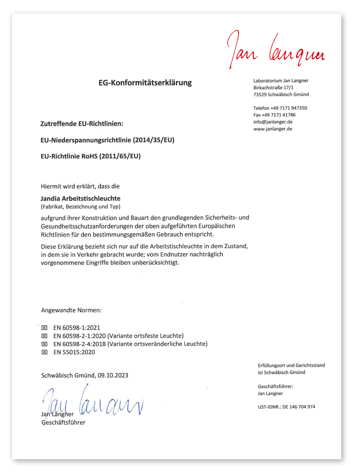 EU Konformitätserklärung