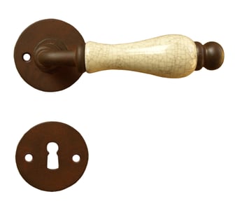 Maniglia porta ferro forgiato porcellana ruggine nero opaco 