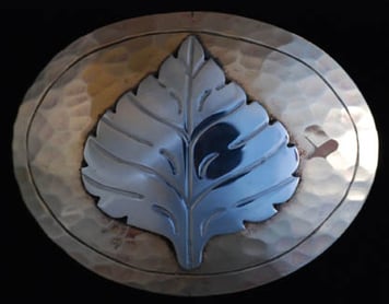 Aspen Leaf Brass Belt Buckle