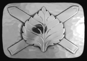 Aspen Leaf with Skis belt buckle