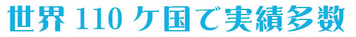 世界110ケ国で多数実績