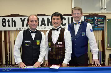 昨年のヤマニカップTop 3。中央が優勝の梅田竜二(JPBF)。右は昨年3位のトルビヨン・ブロムダール