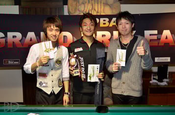 昨年のGPE・年間Top3。左から、2位・土方隼斗、1位・栗林達、3位・赤狩山幸男