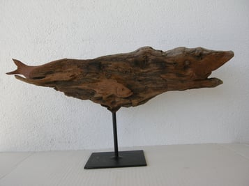 Fisch Holzskulptur