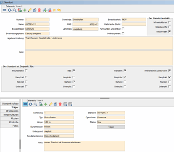 GIS Datenbank Rad Wandern Infrastruktur Routen Wegenetze App RIWA